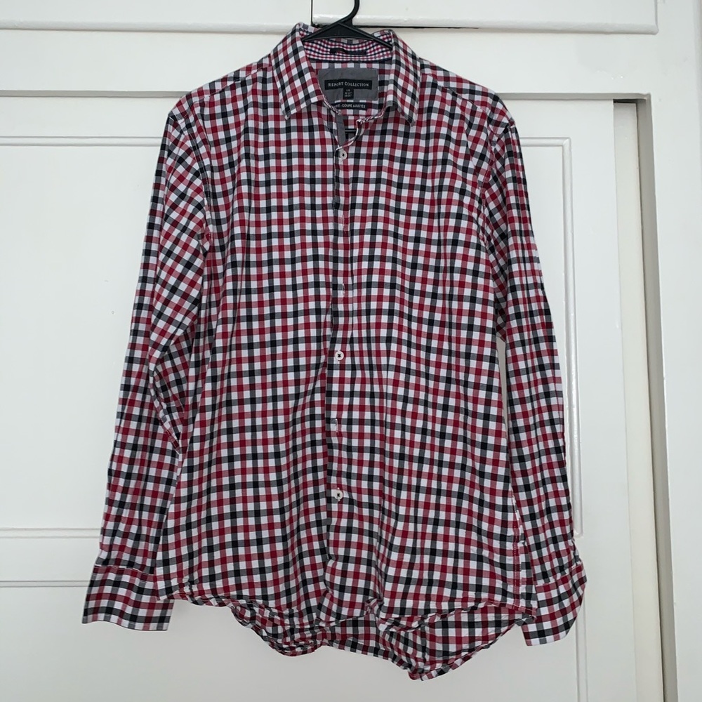 Plaid long sleeve button up